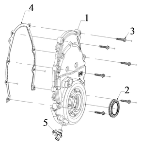 Engine Service Parts - Front Cover Diagram and Parts List for 076138-00  Briggs and Stratton Generator